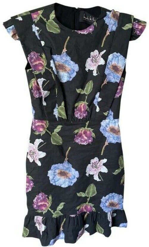 Nicole Miller Black Purple Blue Msrp Short Casual Dress