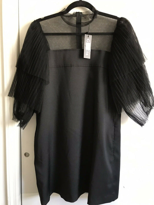 NWT! GRACIA Black Dress W/ Puff Sleeves