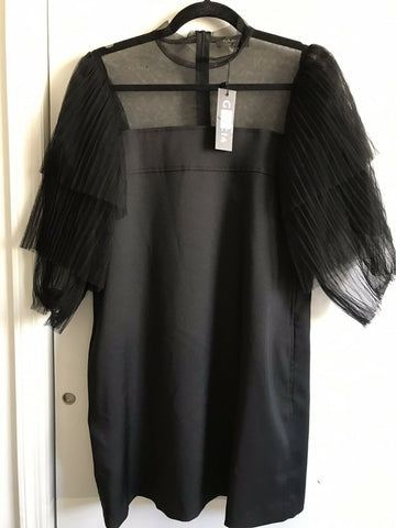NWT! GRACIA Black Dress W/ Puff Sleeves