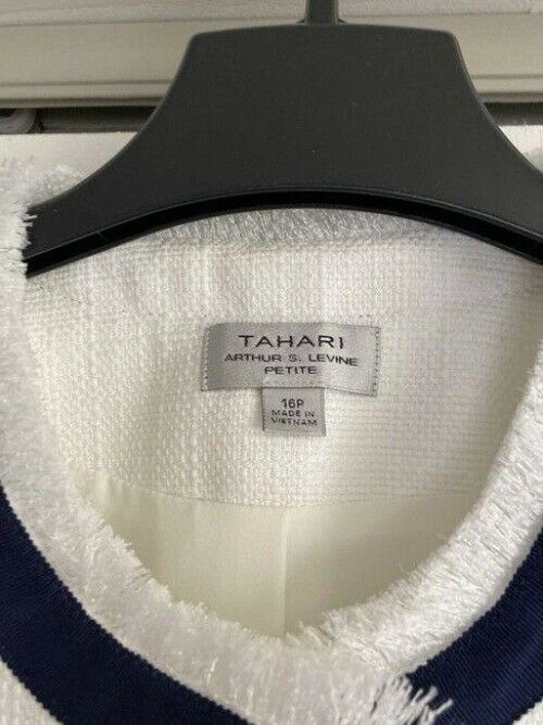 elie tahari white navy w fray msrp activewear outerwear