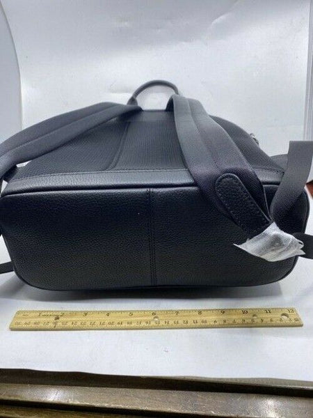 Michael Kors Hudson Crocodile Embossed And Logo Black Leather Backpack