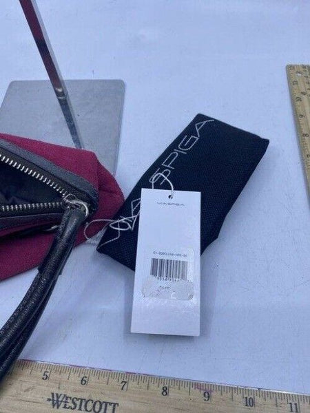 Via Spiga Womens Zipper Wrist Pouch Purse Pink Leather Wristlet