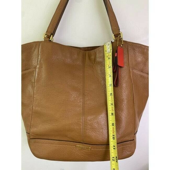 COACH XL Orange Leather Shopping Tote Bag