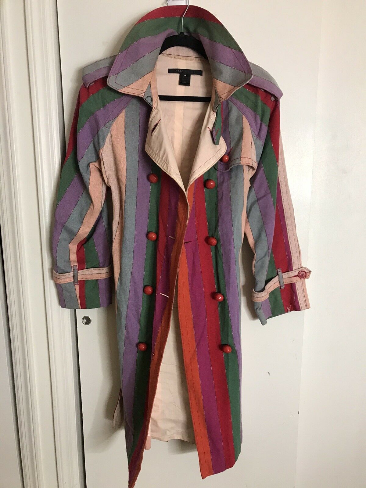 MARC JACOBS Multi Color Trench Coat Medium