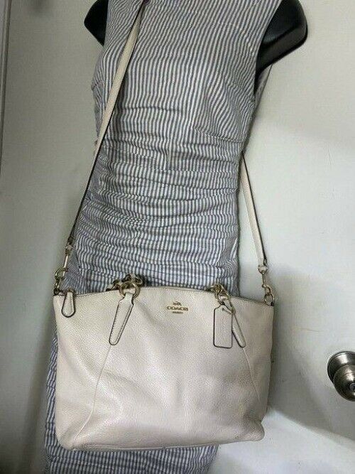 Coach medium white leather cross body bag