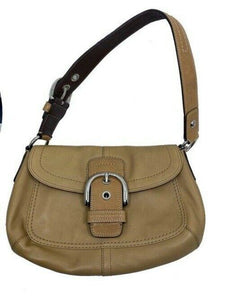 coach tan leather shoulder bag