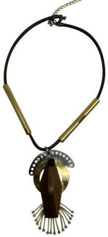 marni brown box w wooden charm necklace