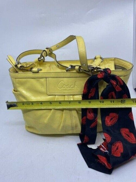 coach w w detachable specialty tie accent yellow shoulder bag