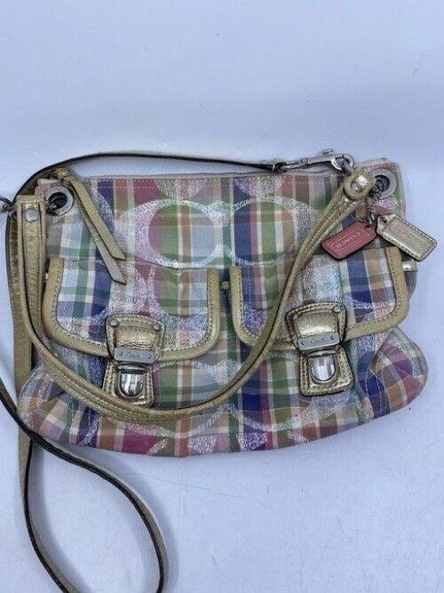coach msrp multicolor fabric cross body bag