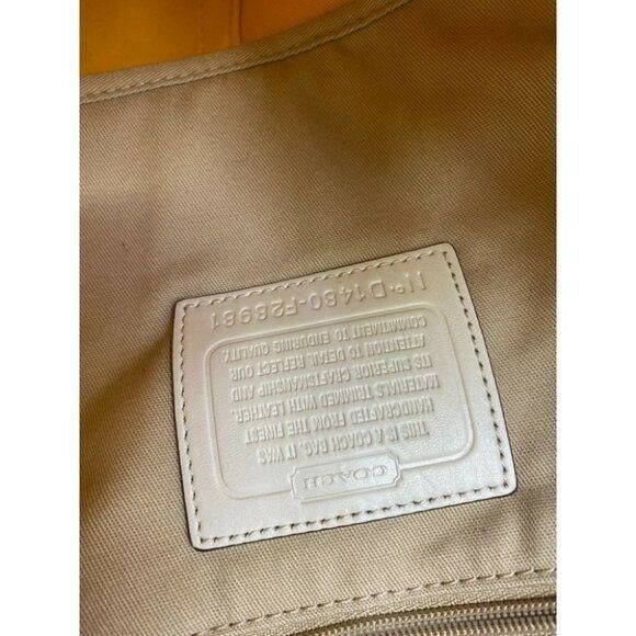 NWT Coach Tan White Fabric Tote Bag MSRP $328