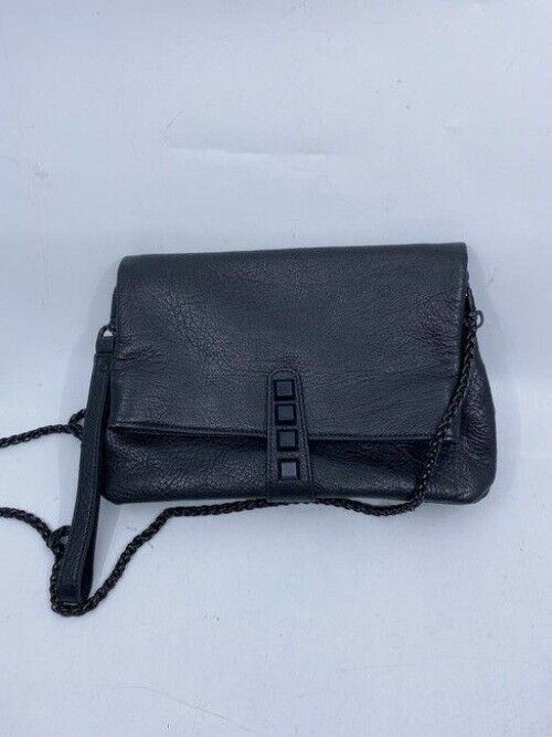 Nicole Miller Nwot Msrp Black Leather Cross Body Bag