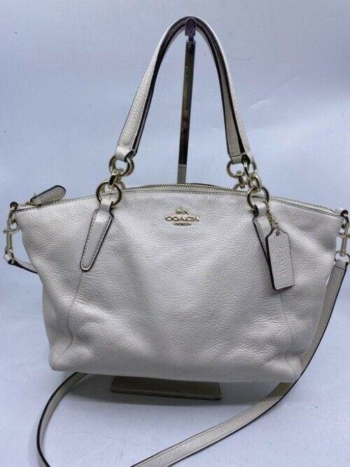 Coach medium white leather cross body bag