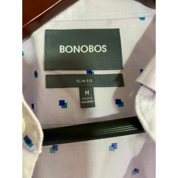 BONOBOS Pink Blue Printed Long Sleeve Button Down Shirt Size M