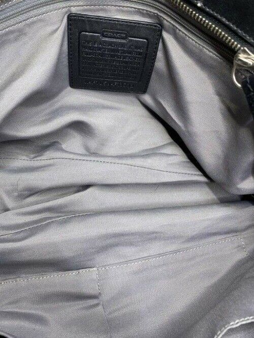 coach large black leather shoulder bag