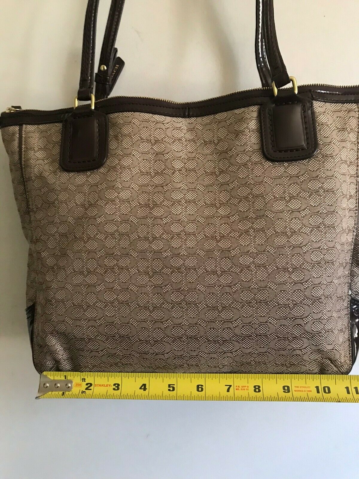 COACH Medium Interwoven Jacquard Bag - Tan