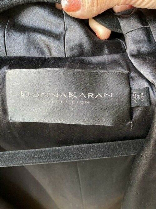 donna karan black new collection silk coat runway piece msrp