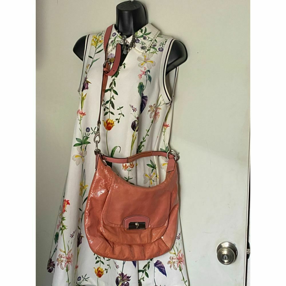 COACH Large Patent Leather Orange Shoulder Bag