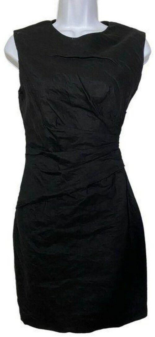 nicole miller black new ruched linen msrp