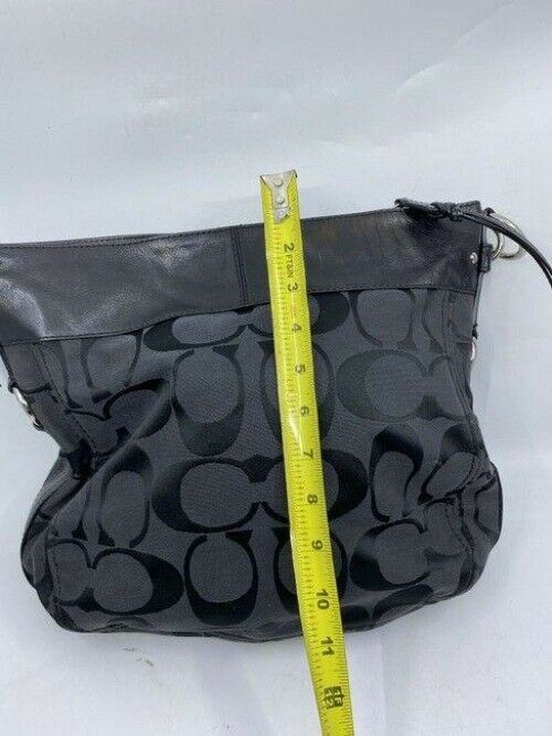 coach large black fabric shoulder bag