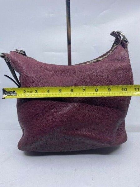 coach medium bag handbag maroon leather shoulder bag