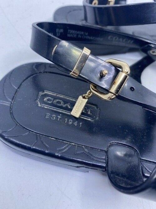 Coach Black Unique Adjustable Sandals Size Us