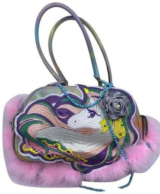 Marc Jacobs w hand shoulder customized by me w applique multicolor shoulder bag
