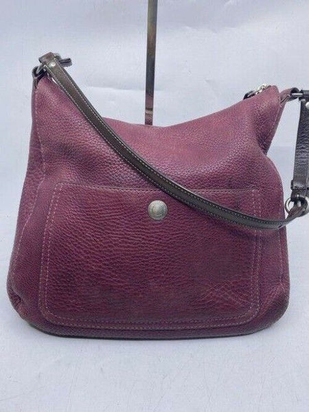 coach medium bag handbag maroon leather shoulder bag