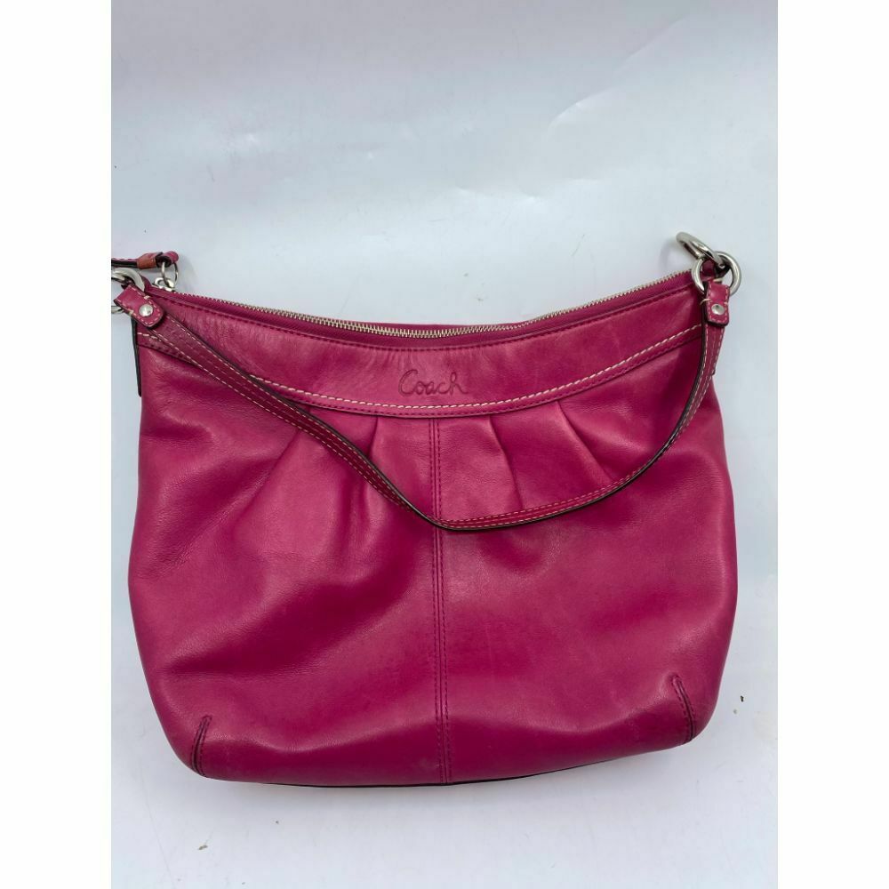 COACH Medium/ Large Leather Dark Pink Shoulder Bag