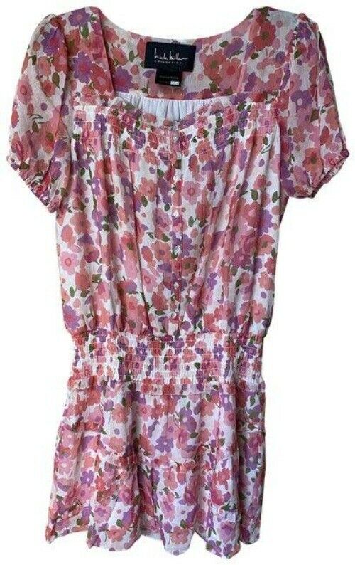 Nicole Miller Purple Coral White Msrp Short Casual Dress