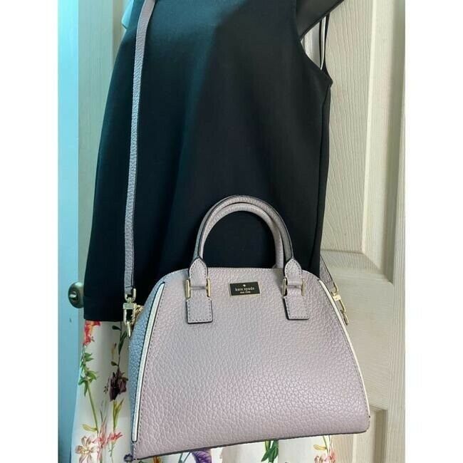 kate spade medium handbag w strap purple leather cross body bag