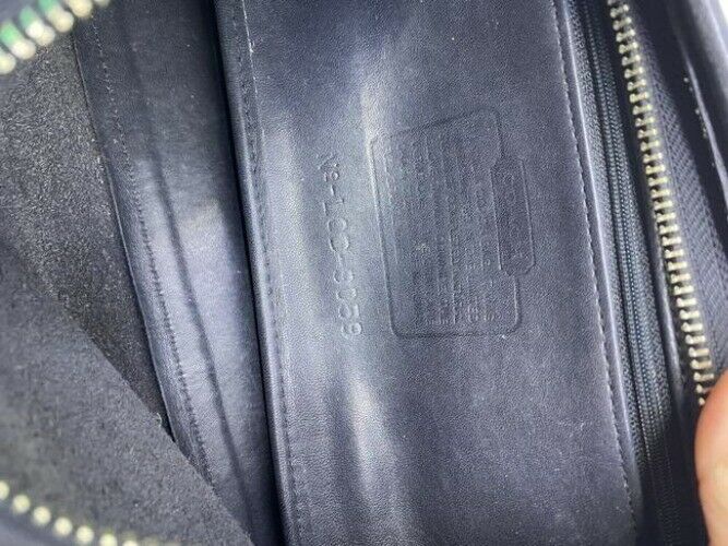 coach vintage small black leather shoulder bag