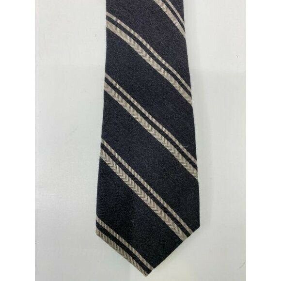 New! BONOBOS Gray White Striped Premium Neck Tie