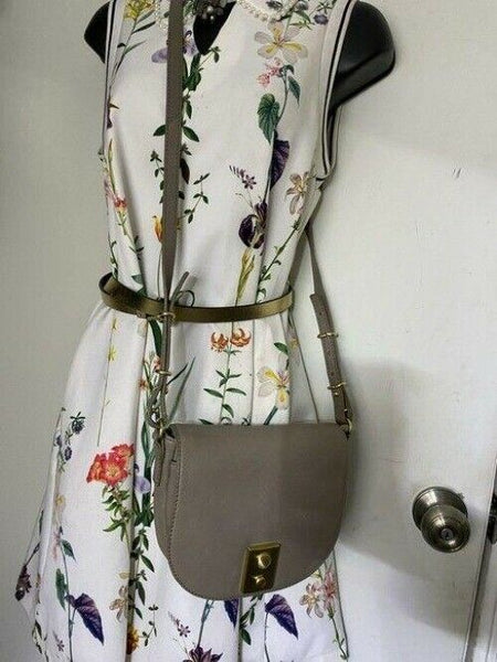 jcrew gray leather cross body bag