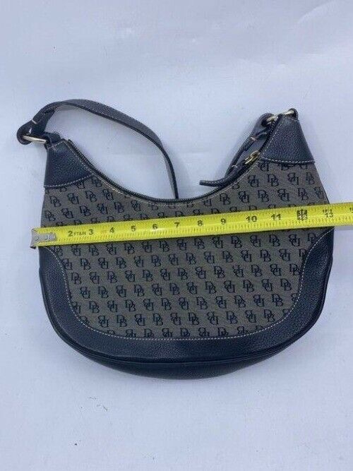 Dooney and Bourke w hand customized by me w applique black gray hobo bag