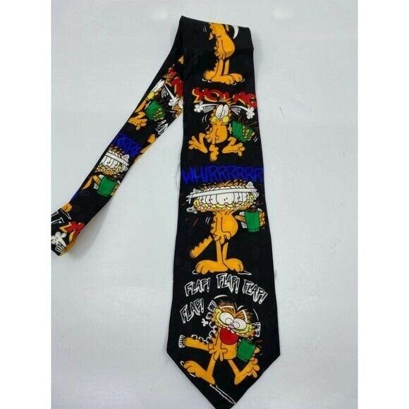 NWT Garfield Neck Tie Coffee Me Black Orange