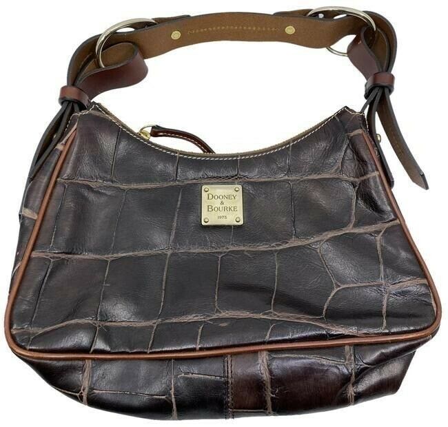 dooney and bourke animal print handbag small brown leather hobo bag