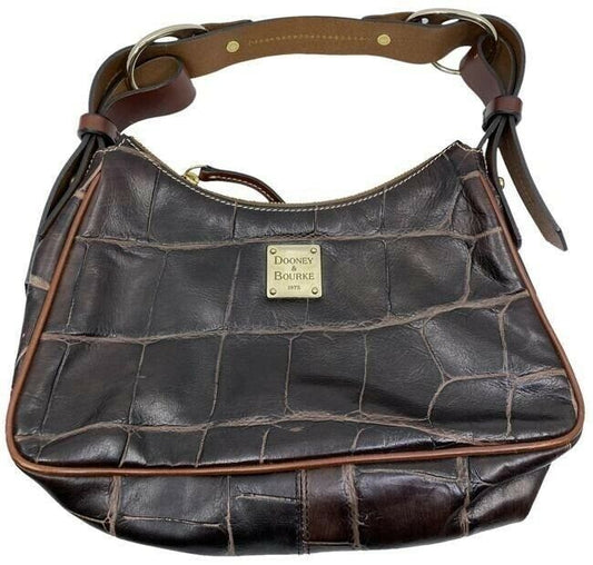 dooney and bourke animal print handbag small brown leather hobo bag