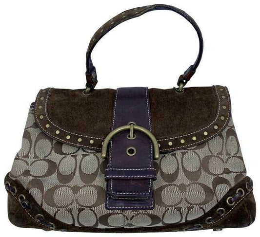 Coach Small Handbag Brown Beige Hobo Bag