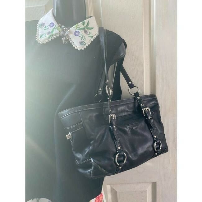 COACH Large Black Leather Shoulder Bag