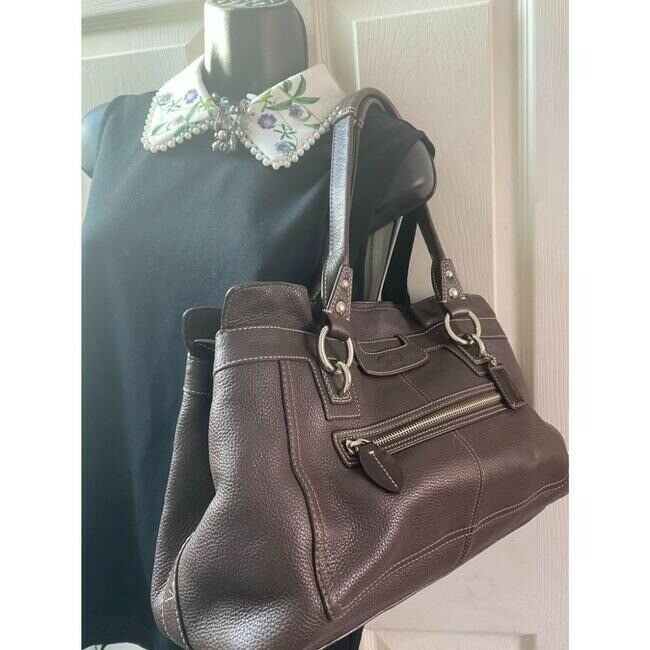 COACH Large Brown Leather Shoulder Bag