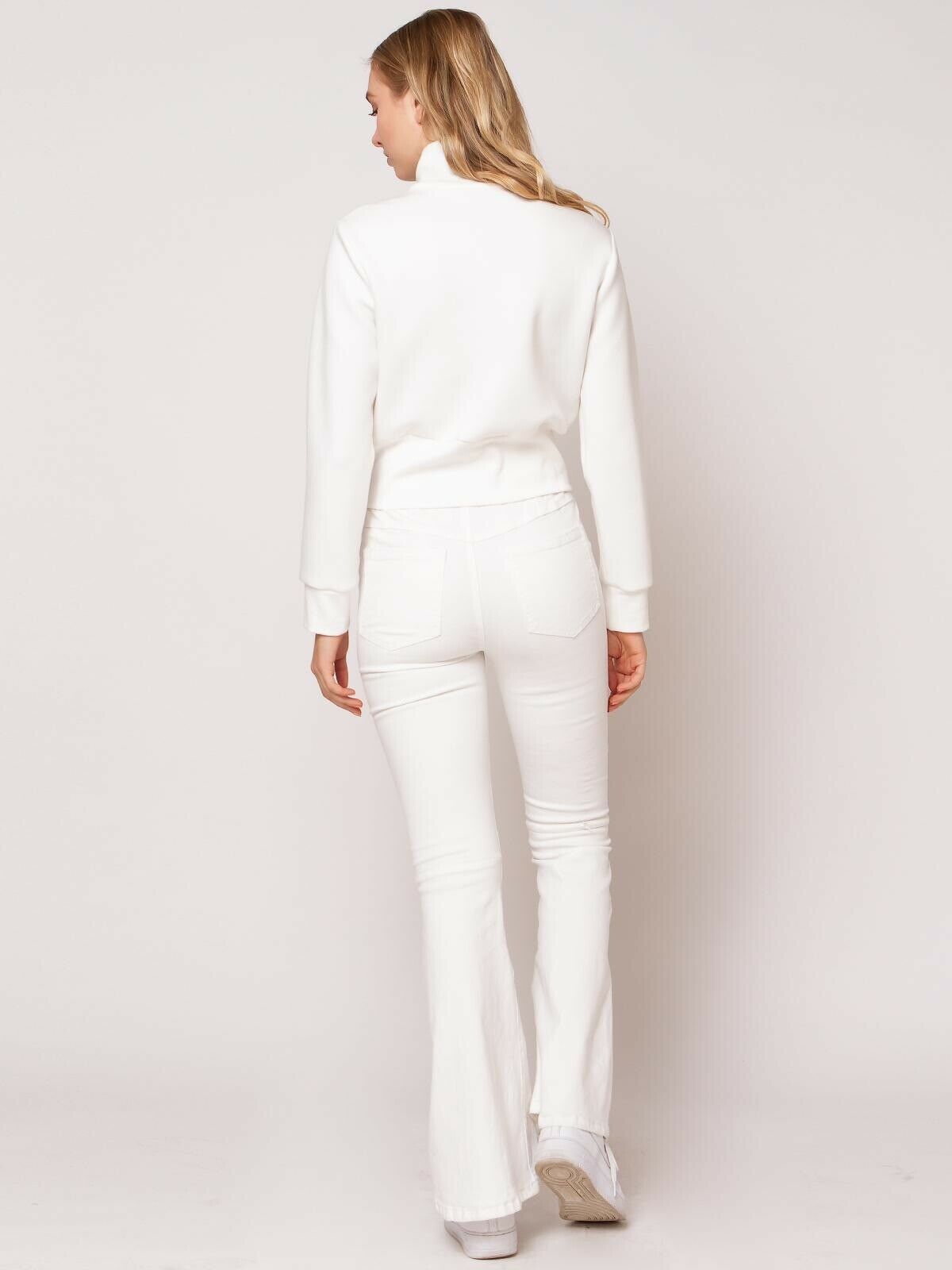 NWT! GRACIA White Zip Ruffled Light jacket S/M/L