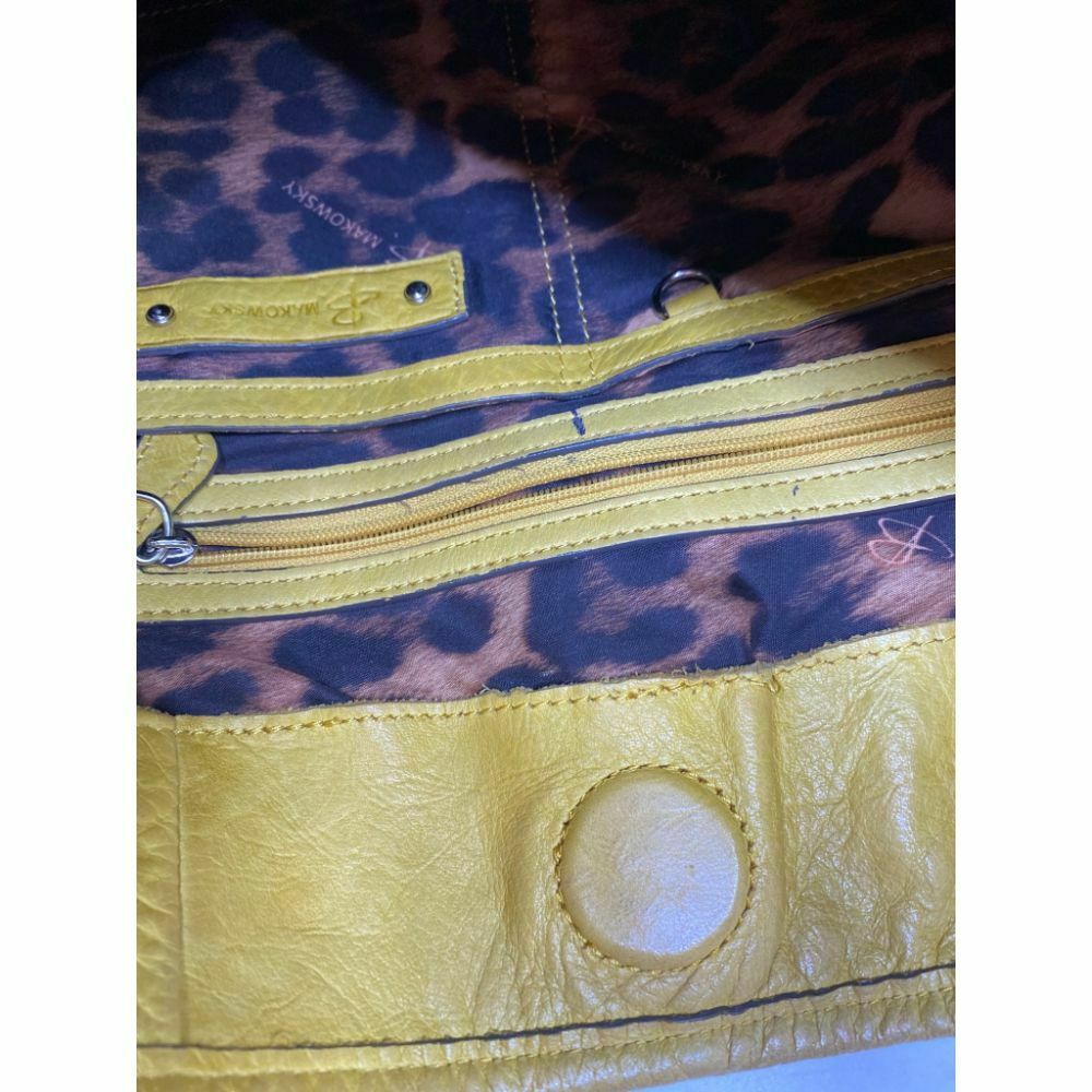 B. makowsky Yellow Leather Shoulder Bag