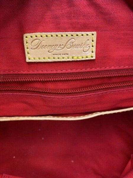 Dooney and Bourke shopping xl zig zag in blue white coated canvas tote