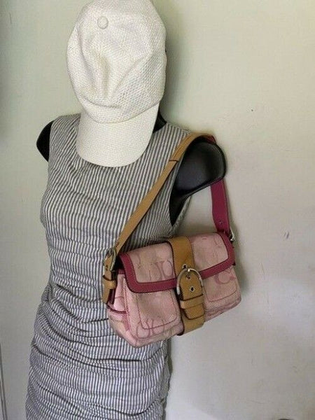 Coach Cute Pink Fabric Shoulder Bag