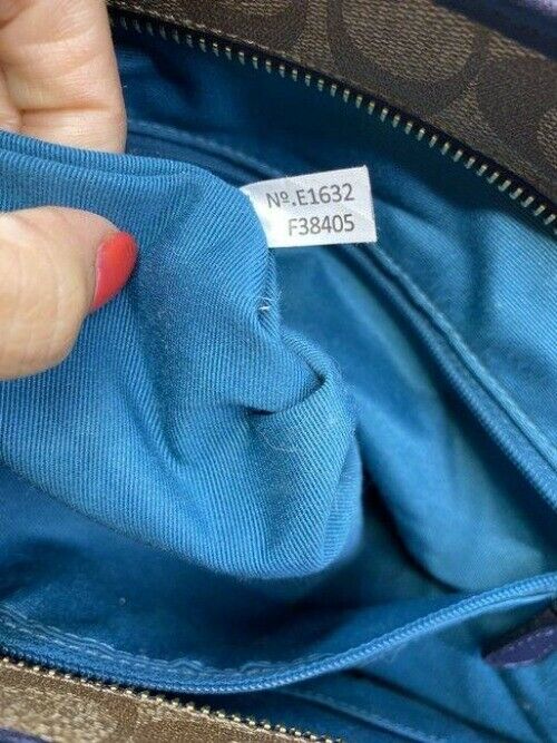 coach shopping beige navy coated canvas tote