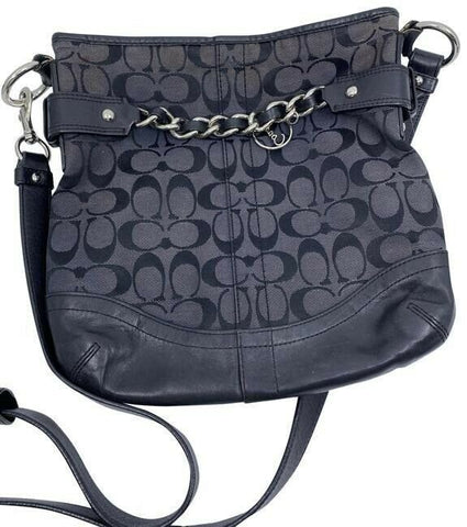 Coach Black Gray Fabric Cross Body Bag
