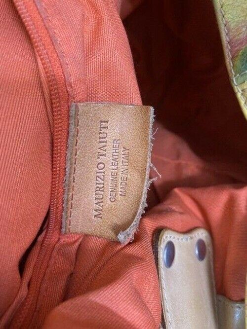 maurizio taiuti yellow green tan shoulder bag