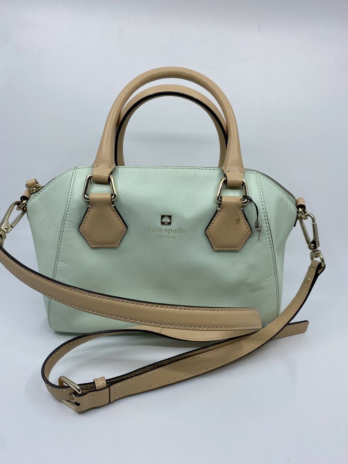 Kate Spade Green leather  Trapeze Bag W Crossbody