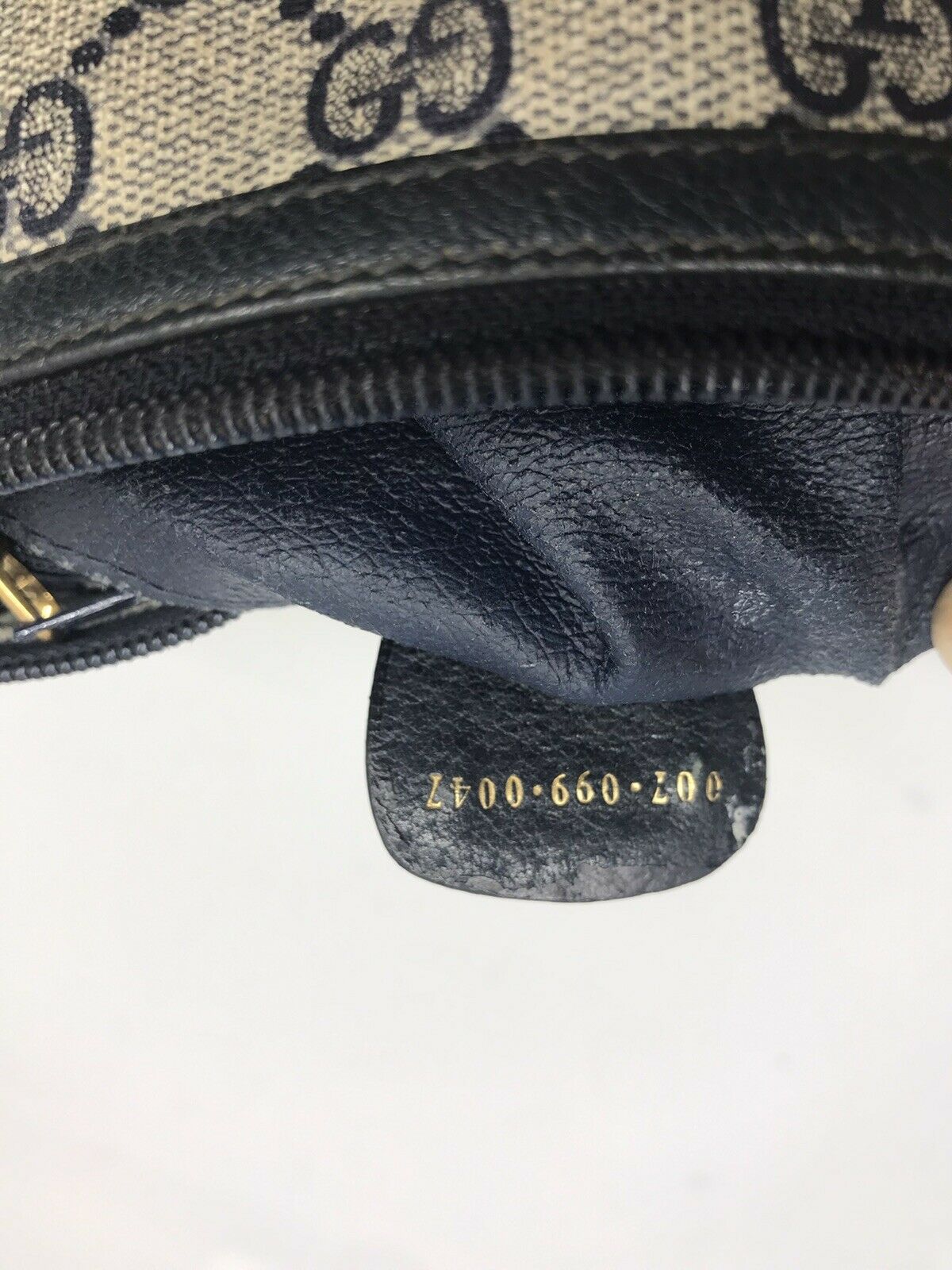 GUCCI Vintage Navy  Shoulder Bag All Over Signature