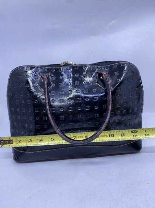 arcadia handbag made in italy black patent leather tote
